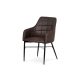 Modern Dining Chair Vintage Leather Effect Fabric Upholstered Metal Legs Ac-9990 