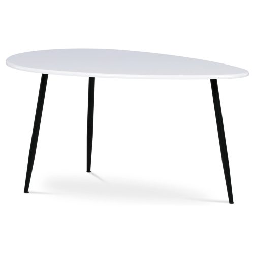 Modern Coffee Table in Matt White with Black Metal Legs. AF-3012