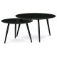 Black Marble Effect Ceramic Coffee Table Set of 2. Diameter: ø80 cm and ø60cm. AHG-403