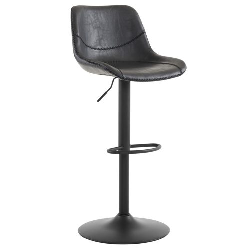 Telescopic Barstool with Black Leatherette Seat, Comfortable for Home Use AUB-714