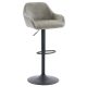 Telescopic Barstool with Leather Effect Grey Fabric Seat, Comfortable for Home Use AUB-716