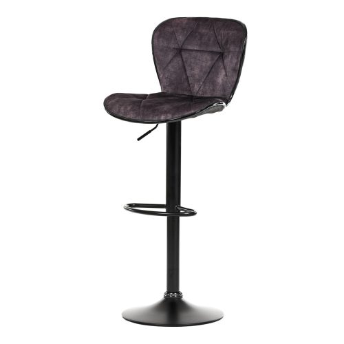 Velvet Barstool in Brown Colour with Fect Adjustable Legs AUB-805