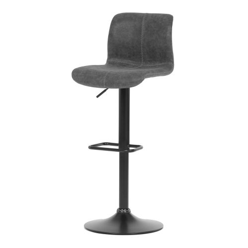 Leatherette Upholstered Telescopic Barstool Grey AUB-806