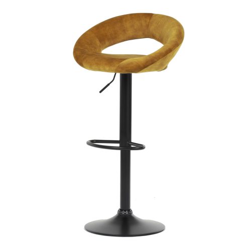 Velvet Upholstered Telescopic Barstool in Yellow Colour AUB-822