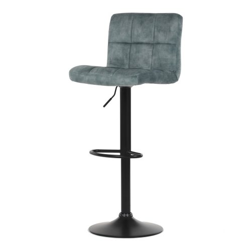 Velvet Upholstered Telescopic Barstool Vintage Blue Colour AUB-827