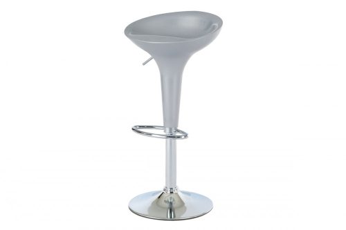 Bar stool in silver grey colour with gas lift mechanism Aub-9002 