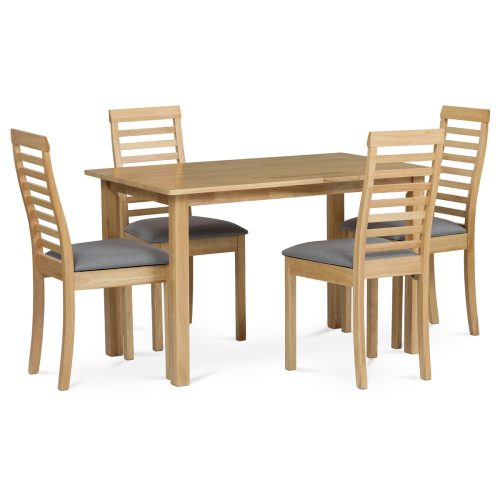 4 Person Oak dining set made of solid wood. Dining table with 4 chairs. AUT-4000