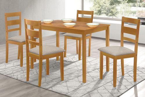 Modern 4 Person Dining Set in Oak Colour. Table size: 120x75x75 cm. AUT-6070 