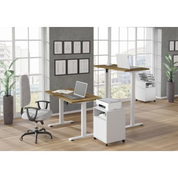   Dining table Bitonto Grande white and grey MDF top beech legs 120x80