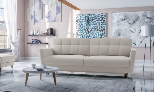 SOFA 235CM, LIGHT BEIGE, 2 SEATER, WITH PULL-OUT BED, KRISTI 3DL NEVE13