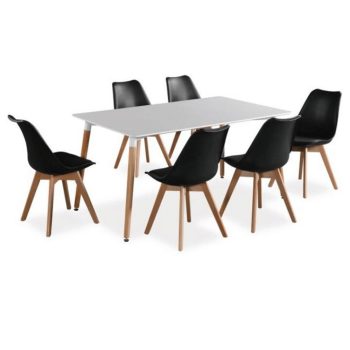   Dining set for 6 persons, Dining table 6 pcs. With chairs Bitonto Grande - Monza 