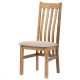 Solid Oak Dining Chair with Truffle Fabric Seat Cushion C-2100 