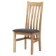 Solid Oak Dining Chair Grey Fabric with Seat Cushion C-2100 