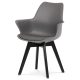 Modern Plastic Dining Chair Grey with Black Beech Legs CT-772