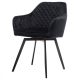 Modern Swivel Dining Chair Black Velvet Upholstered DCH-425 