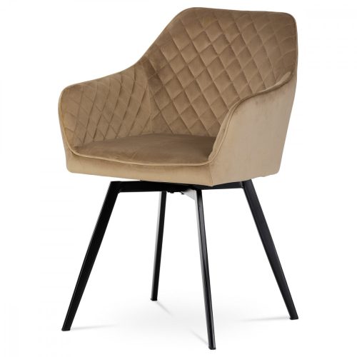 MODERN SWIVEL DINING CHAIR IN CAPPUCCINO VELVET UPHOLSTERY DCH-425 