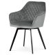 MODERN SWIVEL DINING CHAIR GREY VELVET UPHOLSTERY DCH-425 