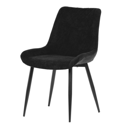 Black Fabric Dining Chair with Elegant Rombus Pattern. DCL-218