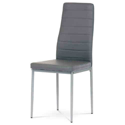 Dining Chair Grey with Leatherette Upholstery DCL-377