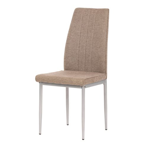 Brown Fabric Dining Chair Grey Metal Legs DCL-379