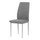 Grey Fabric Dining Chair Grey Metal Footstool DCL-379