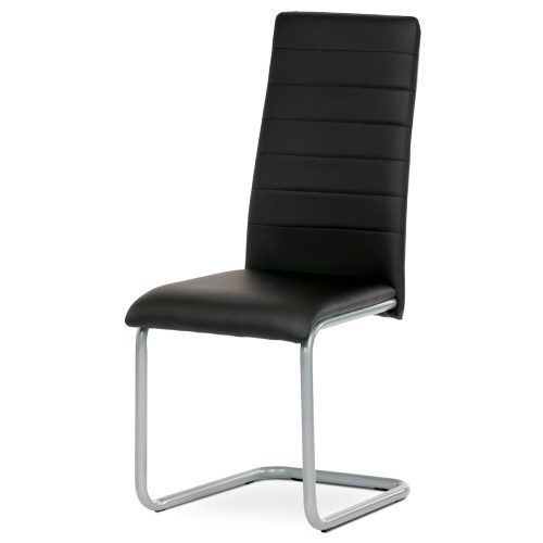 Dining chair with sled base Black eco-leather upholstery. DCL-402