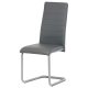 Grey colored Sledge Dining Chair with Grey Metal Legs. DCL-402