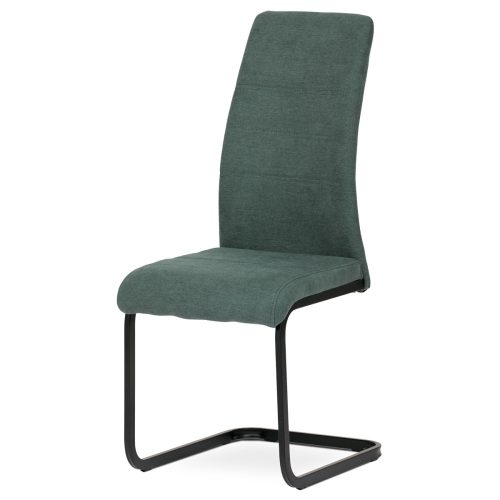 Sledge Dining Chair with Green Fabric Upholstery DCL-414