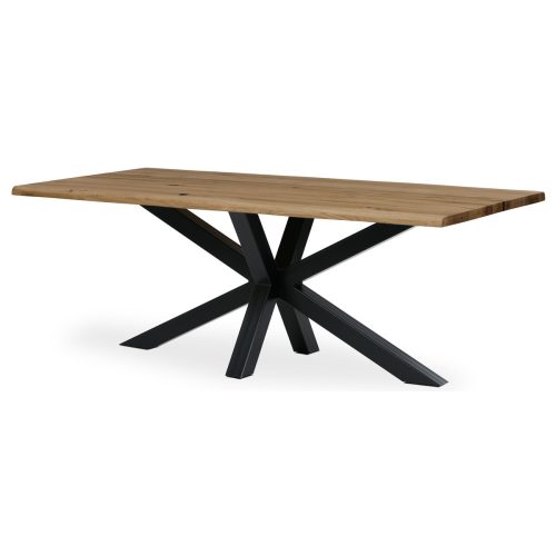 Solid oak dining table with metal legs 200x100 cm. DS-S200