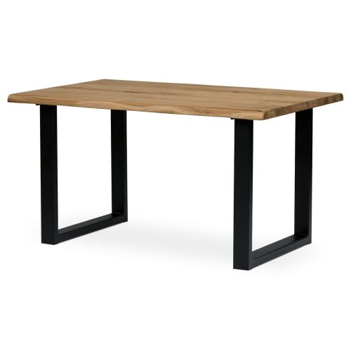 Solid Oak Dining Table Black Metal Legs 140x90x75 cm.DS-U140