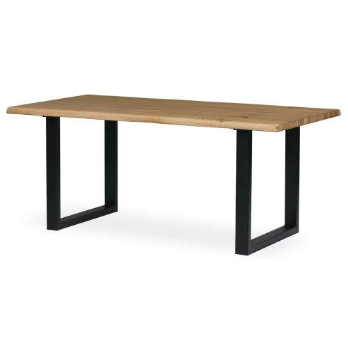 Solid oak dining table with metal legs 180x90x75 cm. DS-U180