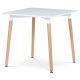 Dining table 80x80x74 cm, MDF / metal frame - white matt lacquer, wooden legs. DT-303