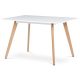 Dining table 120x80x74 cm, MDF, white matt lacquer, solid beech legs. DT-313