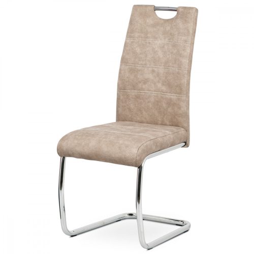 Modern Sled-Back Dining Chair Vintage Latte with Upholstery Hc-483 