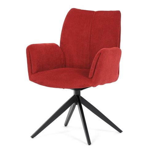 Swivel Dining Chair Red Fabric with upholstery, Swivel mechanism 180°. HC-933