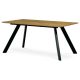 Oak Pattern Modern Dining Table with Black Metal Legs.Size: 160x90x75 cm.