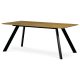 Oak Pattern Modern Dining Table with Black Metal Legs.Size: 180x90x75 cm.