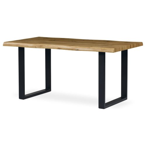 Modern Étkezőasztal Vadtölgy Színbben Fekete Fém Lábbal. Méret: 160x90x77 cm. HT-865