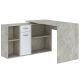 Corner desk CARROLL 121 cm concrete and white