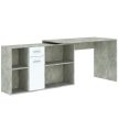 Corner desk CARROLL 121 cm concrete and white