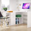 Desk CARROLL 120 cm white 1 door 1 drawer