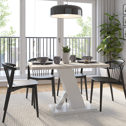 TORRE Étkezőasztal Fehér/Márvány Színben 138 cm