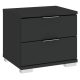 Bedside Table 2 Drawers Black PRAGA