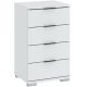 Small Cabinet 4 Drawers White PRAGA