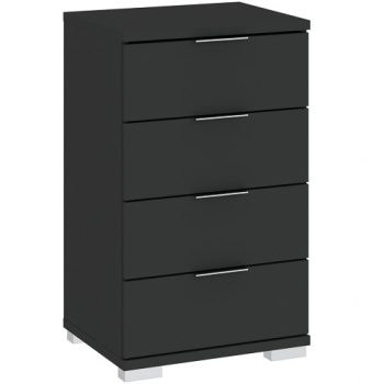 Small Cabinet 4 Drawers Black PRAGA