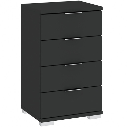 Small Cabinet 4 Drawers Black PRAGA