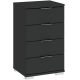 Small Cabinet 4 Drawers Black PRAGA