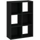 6-compartment bookcase in black color 61 cm - Catchy