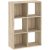 6-compartment bookcase in oak finish 61 cm - Catchy