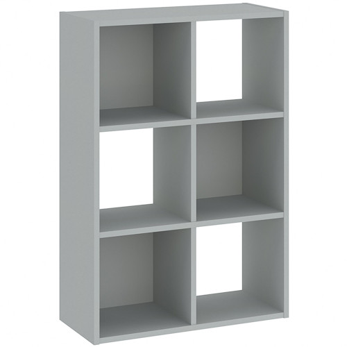 6-compartment bookcase in grey color 61 cm - Catchy